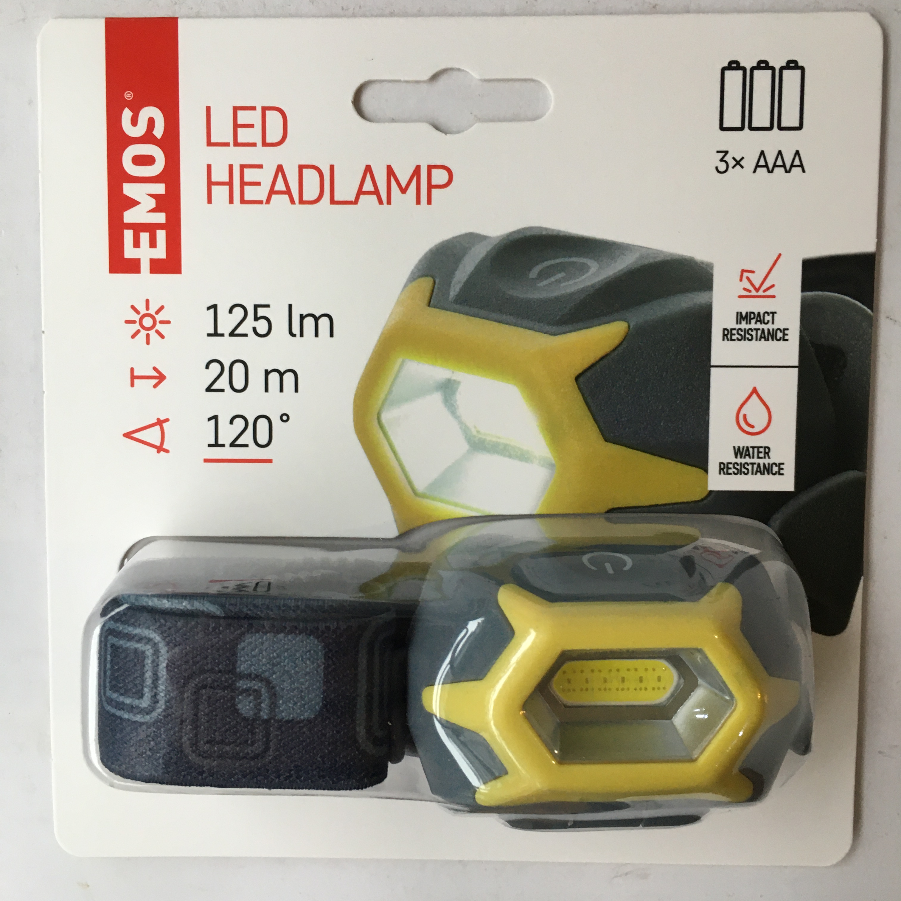 P3532 EMOS headlamp led 3w+3XAAA