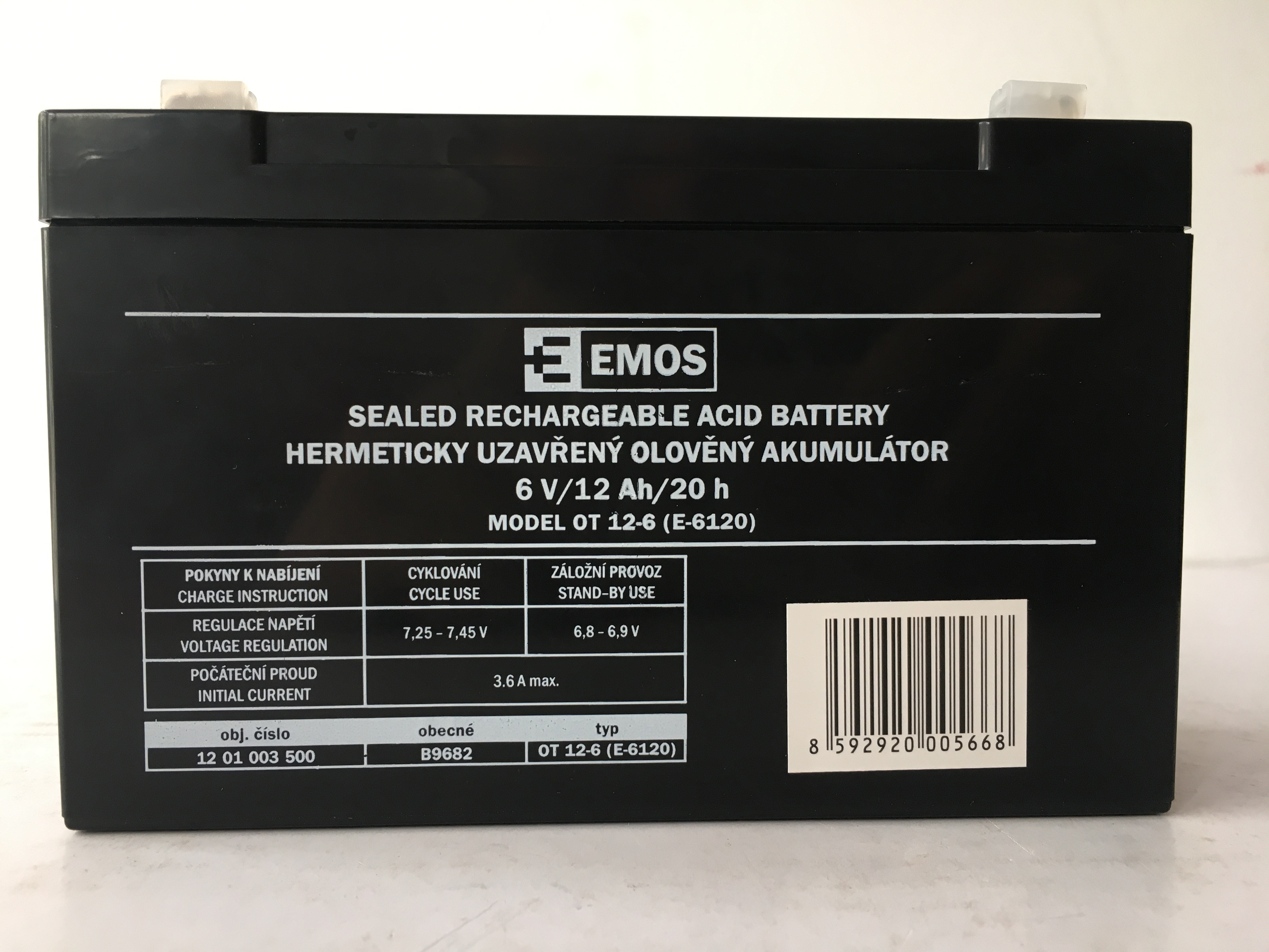 B9682 EMOS 6V/12AH ACUMULATOR 