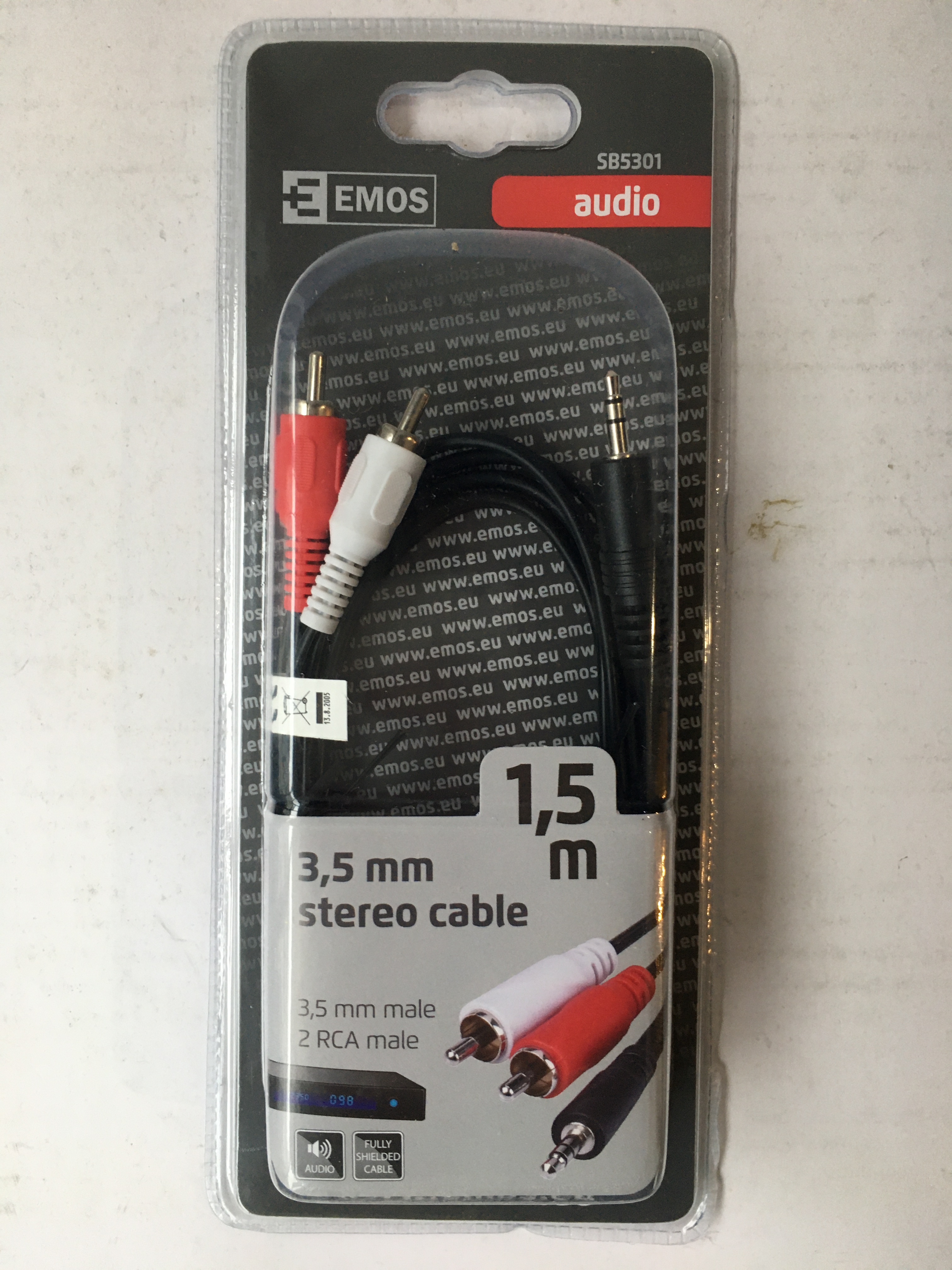 SB5301 EMOS 3.5MM ST/M-2RCA/M 1.5M 